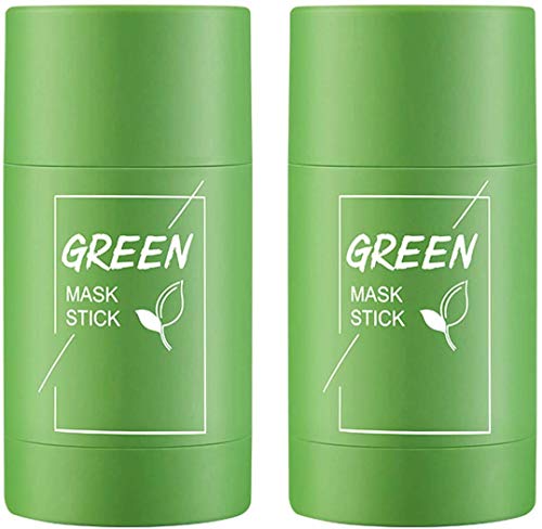 2Packs Green Tea Purifying Clay Stick Mask, Face Moisturizes Oil Control, Deep Clean Pore, Improves Skin,for All Skin Types Men Women