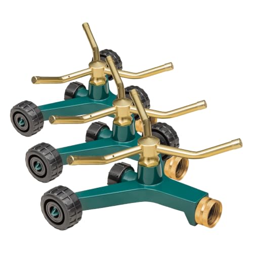 Image of Orbit 58257N Lawn and Garden 3-Arm Metal Sprinkler with Wheel Base (Pack of 3)