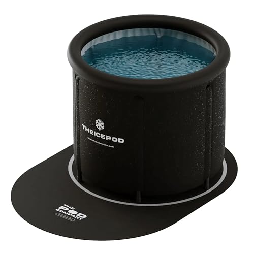 Image of The Pod Company Standard Ice Pod Complete Cold Plunge Bundle - 84-Gallon Portable Ice Bath with 36 XL Ice Trays, Insulated Lid & Cover, Water Jet, Maintenance & Cleaning Kit, Thermometer & Floor Mat