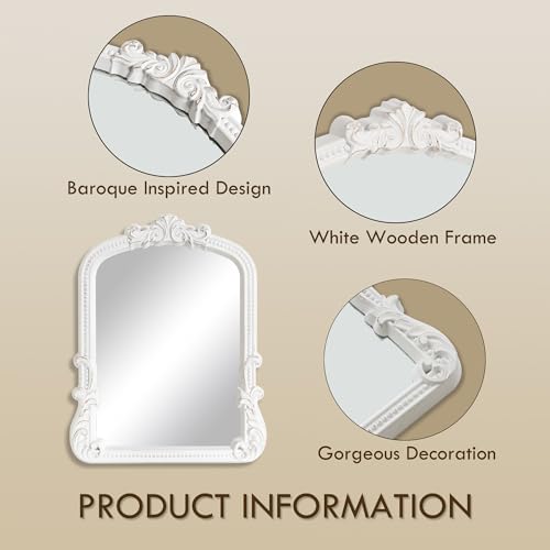 Image of Vintage Vanity White 9.5x12 Small Dresser Table Arch Stand Mirror