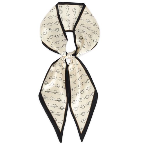 EXTREE Satin Scarf Mulberry Silk Printed Head Wrap Hair Band 7"" x 59"" A055