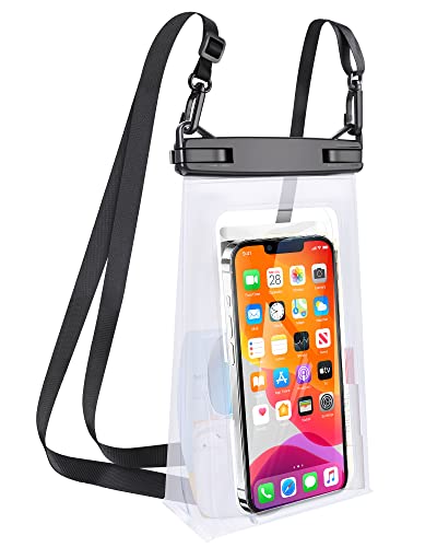 TDLIRH Large Waterproof Phone Pouch Universal Phone Waterproof Case for iPhone 15 14 13 12 Pro Max Galaxy S22 S21 IPX8 Water Proof Dry Bag with Wide Lanyard Large Capacity Waterproof Bag for Swimming
