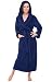 Del Rossa Women's Turkish Terry Cloth Robe, Long Cotton Hooded Bathrobe, Small Medium Navy Blue (A0127WNBMD)
