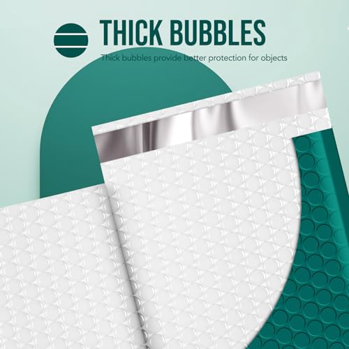 Image of Fuxury Thick Bubble Mailers 8.5x12 inch 40 Pack Large Bubble Envelopes Opaque Cushioning Mailer for Small Business Mailing Books Clothes Makeup Supplies Forest Green #2