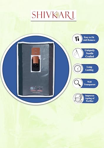 Image of Water Purifier Cover compatible with Aquaguard Copper Superio RO +UV /UF Blue PVC with Transparent Front & White Border | Scratch Resistant,Waterproof & Dustproof (48cm x 29cm x 32cm)