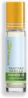 Botanical Beauty TAHITIAN VANILLA FRAGRANCE OIL ROLL-ON 0.338 FL OZ (10 ML) Rollerball Perfume, Alcohol-Free, Long Lasting