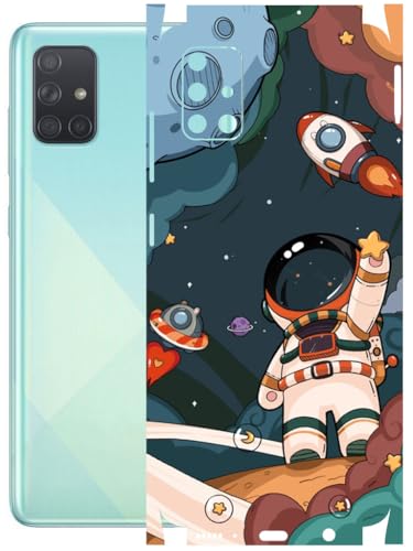 Image of AtOdds - Full Body Back Screen Guard Protector Film - Lamination Wrap Skin Sticker Compatible with Samsung Galaxy A51 | Scratchproof Matte Finish (Space)