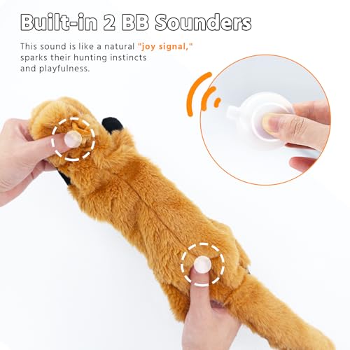 Newthinking No Stuffing Dog Toys, 5 Pack Squeaky Dog Toys Indestructible, Soft Plush Dog Toys for Small Medium Large Dogs - 3