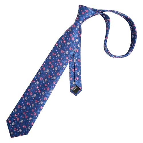 Image of Alizeal Mens 3.15inches Exquisite Floral Tie with Small Flower Printed Pocket Square