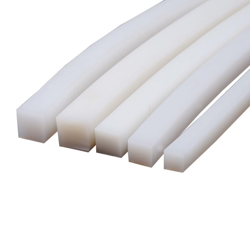 Silikon Schwamm Weißer Silikonschaumstreifen, quadratischer Gummischwamm, Türen, Fenster, Dichtung, hochtemperaturbeständige, elastische Dichtungsstreifen Rauschuntersuchung (Size : 1Meter, Color