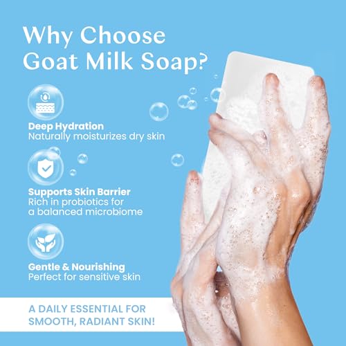 Body Restore Goat Milk Soap 4 OZ Bar 1 Pack - Coconut Oil Based, Probiotics, Self Care Gifts for Women, Men, Natural Body, Face & Hand Wash, Skin Care, Travel Essentials - Fragrance Free - Image 4