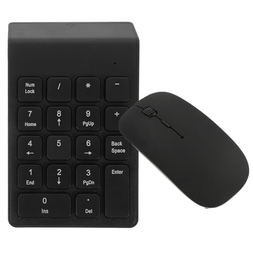 Teclado numérico inalámbrico portátil y ratón negro Mikikit para oficina