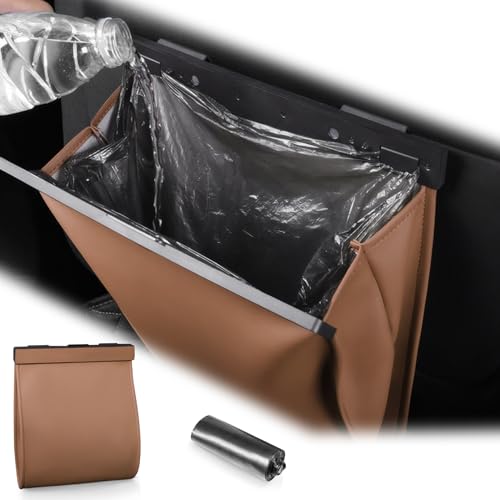 車用ゴミ箱 ゴミ袋ホルダー マグネット式 蓋付き 防水 PUレザー製 折りたたみ式 スリム 大容量 省スペース設計 フック付き 後部座席対応 カー用品 車内収納 ゴミ箱 車載 多機能収納ケース 車収納 車 ゴミ入れ 快適グッズ ゴミ袋付きのサムネイル