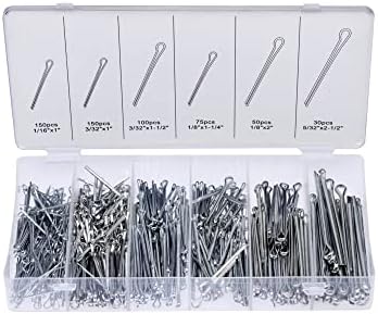 NEIKO 50454A Cotter Pin Assortment | 555 Piece | Zinc Plated Premium Quality | Steel Split Pin Fastener Clips | Straight Hairpins | Holds Pins or Castle Nuts in Place