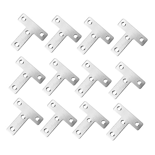 DECOMELODY 20pcs Stainless Steel T-type Square Code Furniture Connectors Desk Fastener Table Fasteners Joint Bracket Professional Craftsmanship