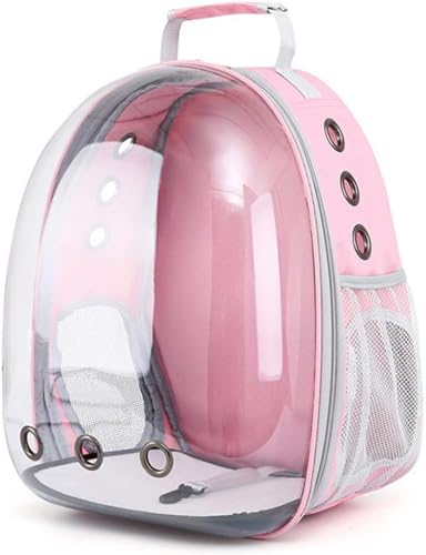 Image of The Pets Company Transparent Capsule Breathable Airline-Approved, Ventilate Carrier Backpack for Travel, Hiking and Outdoor for Cats & Kittens - Pink