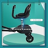 Buggy Board with Seat, Universal Buggy Board with Seat, Kiddy Boards for Pram with Detachable Seat, Buggy Board Universal Compatible with Most Common Models, Children from 2-6 Years (2 in 1 Black) - Image 9