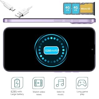 AODOEU Smartphone Offerta Android 14, 6GB+64GB/1TB Telefono Cellulare, 6.56" HD Cellulare, Fotocamere 21MP+8MP, Dual SIM 4G Telefoni Cellulari, Cellulari e Smartphone, Dual SIM/Face ID/OTG -Violet