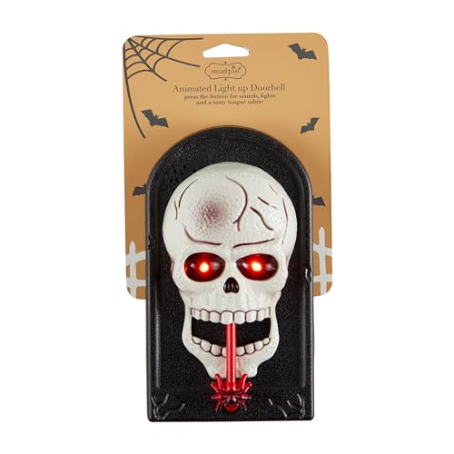 Sonnette lumineuse tête de mort Mud Pie de décoration d'Halloween - 2