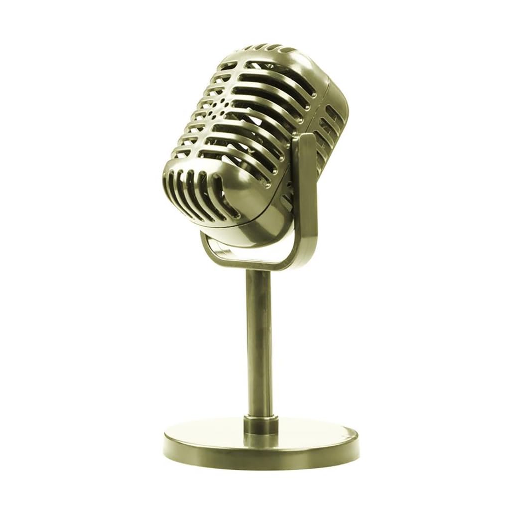 Elnwnnkc Upgraded Retro Microphone Props Model Vintage Microphone Stage Table Decor Plastics Fake Microphone Antique