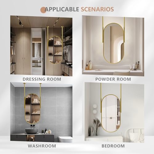 Miroir suspendu plafond pour manque de place murale salle de bain - 5