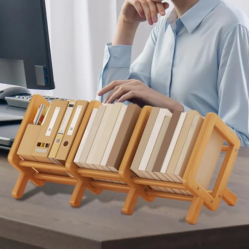 Estantería de mesa extensible con estantes ajustables de madera para hogar 8