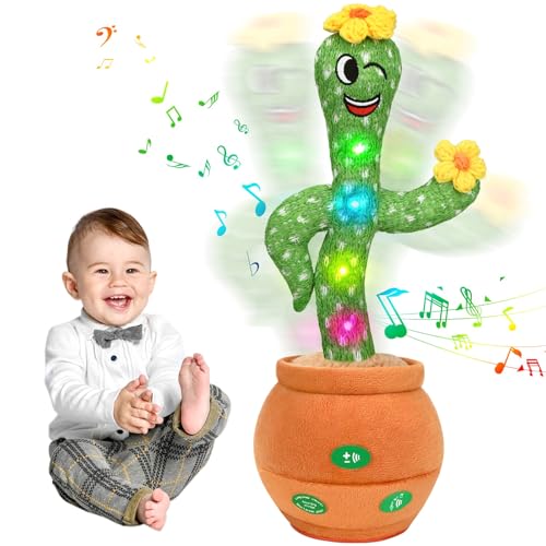 Image of LGOUYGG Cactus Baby Toys Boy Girl Gifts, Talking Singing Mimicking Recording Light Up, Infant Babies Toddler Kids Interactive Musical Toy, Sing English Songs and Repeat What You Say