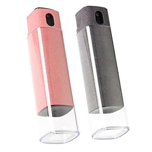 CUIUD Touchscreen Screen Cleaner Kit 2 Pcs, Phone, Tablet and Car Screen Cleaner, Two in One Spray and Microfiber Cloth(Grey&Pink)