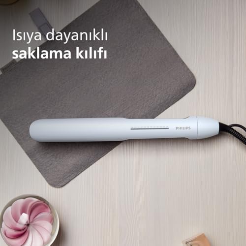 Philips Saç Düzleştirici, Bukle Özellikli, Argan Yağlı Plaka, ThermoShield, İyonik Bakım, Hızlı Isınma, Geniş Sıcaklık Ayarı, Isıya Dayanıklı Kılıf Hediyeli, BHS520/00 - Görsel 7