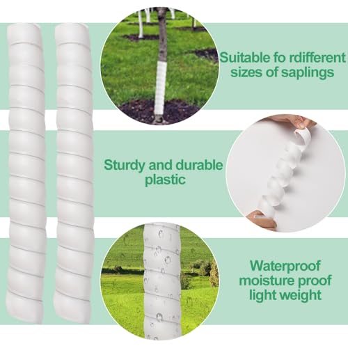 XhuangTech 4PCS Tree Trunk Protectors, 2 Size Spiral Tree Bark Wrap Protectors - Image 4