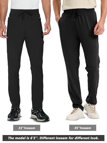 SEVEGO Men's 31"/33"/35"/37" Inseam Tall Sweatpants Zipper Pockets Joggers Athletic Workout Pants3