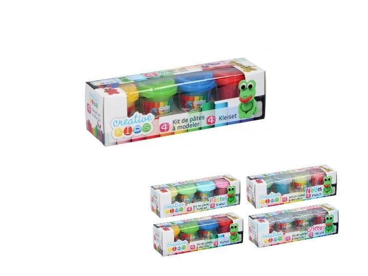 Lot de 3 - Lot de 4 pots pâte à modeler mix 55gr