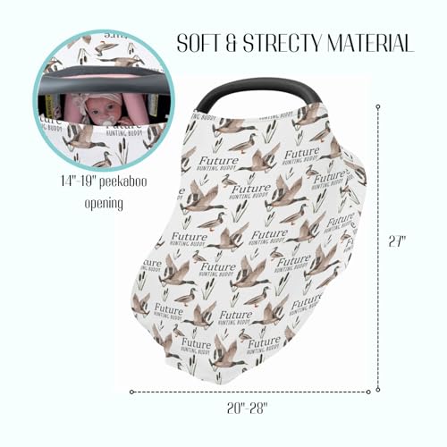 EyMzcod Baby Boy 5-in-1 Car Seat Cover Mallard Duck Hunting Wild Animal Hunter, Multi-use Privacy Nursing Breastfeeding Cover, Carseat Canopy Carrier Newborn Infant Gift