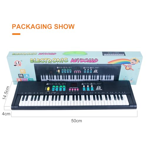 Mini Piano Electrico, Tastiera Pianoforte 61 Tasti Tastiera Pianoforte Tastiera Elettronica Portatile Strumento Musicale 61 Key Piano Keyboard per Principianti Bambini Nero Pianola