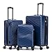 Rosamo Luggage Sets 3 Piece, ABS Suitcase Set (20/24/28), Hardside luggage with Spinner Wheels, Travel Luggage,14x8x9 Airline Approved Carry on, Lightweight Luggage with High-Security Lock