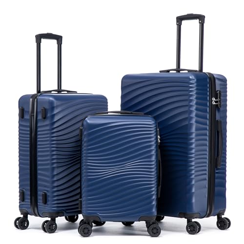 Image of Rosamo Luggage Sets 3 Piece, ABS Suitcase Set (20 /24 /28), Hardside luggage with Spinner Wheels, Travel Luggage,14x8x9 Airline Approved Carry on, Lightweight Luggage withTSA Lock