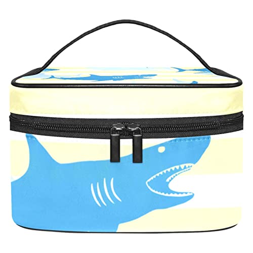Trousse de voyage cosmétique imperméable motif requin grand volume
