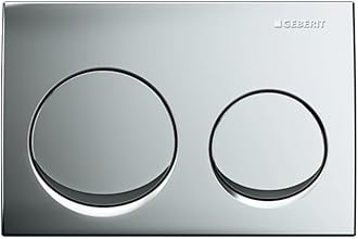 Geberit Flush Plate | Round | Alpha 20 series | 115.040.21.3 | 2 years warranty | Front Actuation Dual Push Plate for Geberit Concealed Tank | Compatible with Concealed Flush Tank (Bright Chrome)