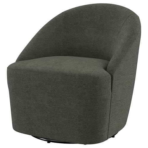 Sillón giratorio tapizado verde miniatura 5