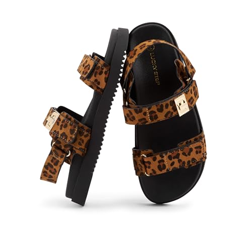 LUCKY STEP Women's Flat Sandals Casual Open Toe Beach, Leopard 8.5 by LUCKY STEP - Used condition - US$27.66