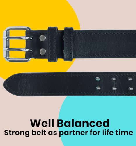 Full Grain Leather Double Prong Belt - 12-13 oz Heavy Duty Belt for Work, Concealed Carry, and Everyday Use3