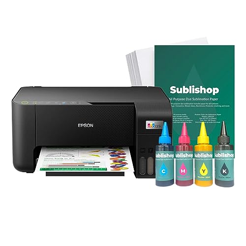 Sublishop Converted Sublimation Printer Epson EcoTank ET-2862 Compatible - Plug and Print Starter Bundle (Upgraded from ET-2810)