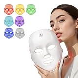 TOYHIS LED Face Mask Light Therapy,LED Light Therapy Mask for Face，Portable 7 Colors LED Facial Skin Care Mask for Home Use,Rechargeable