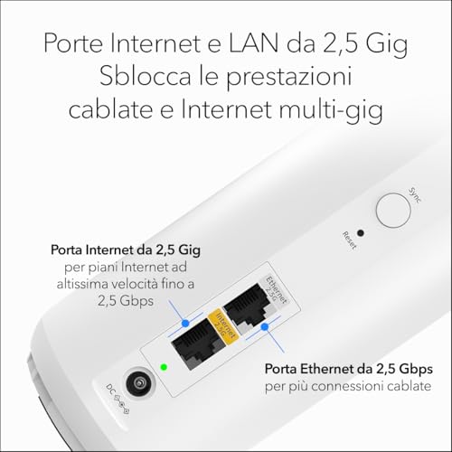 Orbi Mesh WiFi 7 Router serie 370 (RBE373) – WiFi mesh dual-band, 3,6?Gbps, copre 360?m², 70 dispositivi, porta Internet 2,5?Gb, include 2 extender BE3600 - Powerline - Immagine 5