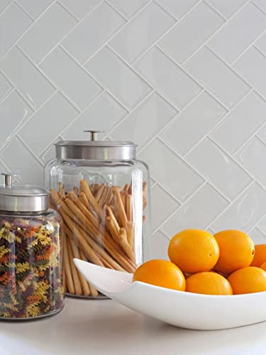 Art3D 32-Piece Peel And Stick Backsplash Glass Tile For Kitchen Or Bathroom, 3" X 6" Subway White Backsplash Tiles #TOP3
