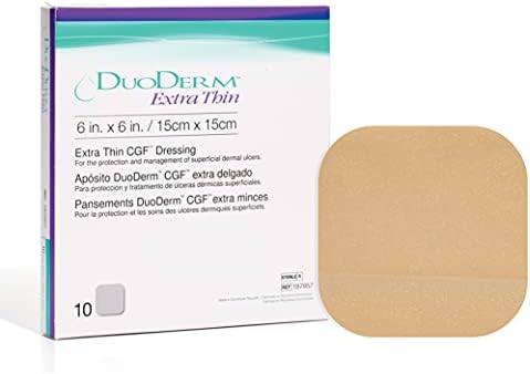 DuoDERM Extra Thin 6"x6" Hydrocolloid Bandage, Sterile, 10 Ct