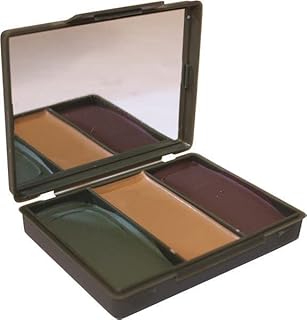 Juego de maquillaje de camuflaje con espejo, 3 colores, caqui, oliva, marrón, aprobado por la OTAN, Camaleón, supervivencia, ejército militar