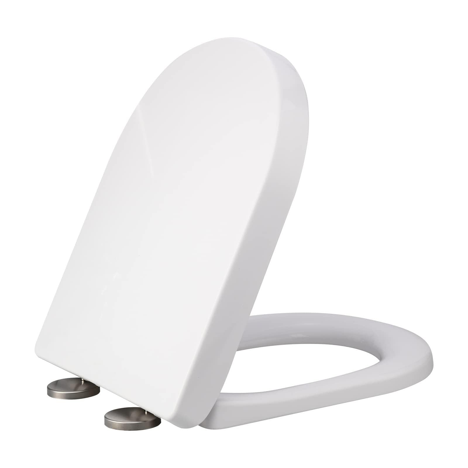 FLYIODFCXV Toilet seat, With Top Fixing and Dual Button Quick Release for Effortless Cleaning Plastic Loo Seat
