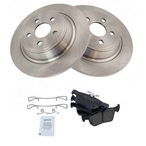 Image of TRQ Rear Ceramic Brake Pad and Rotor Set
