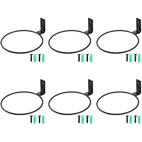 NIUXICH 6pcs Wall Mounted Flower Pot Holder Ring,8inch Flower Plant Pot Support Holder Ring,Iron Flower Pot Hangers for Balcony Home Garden Yard Cover